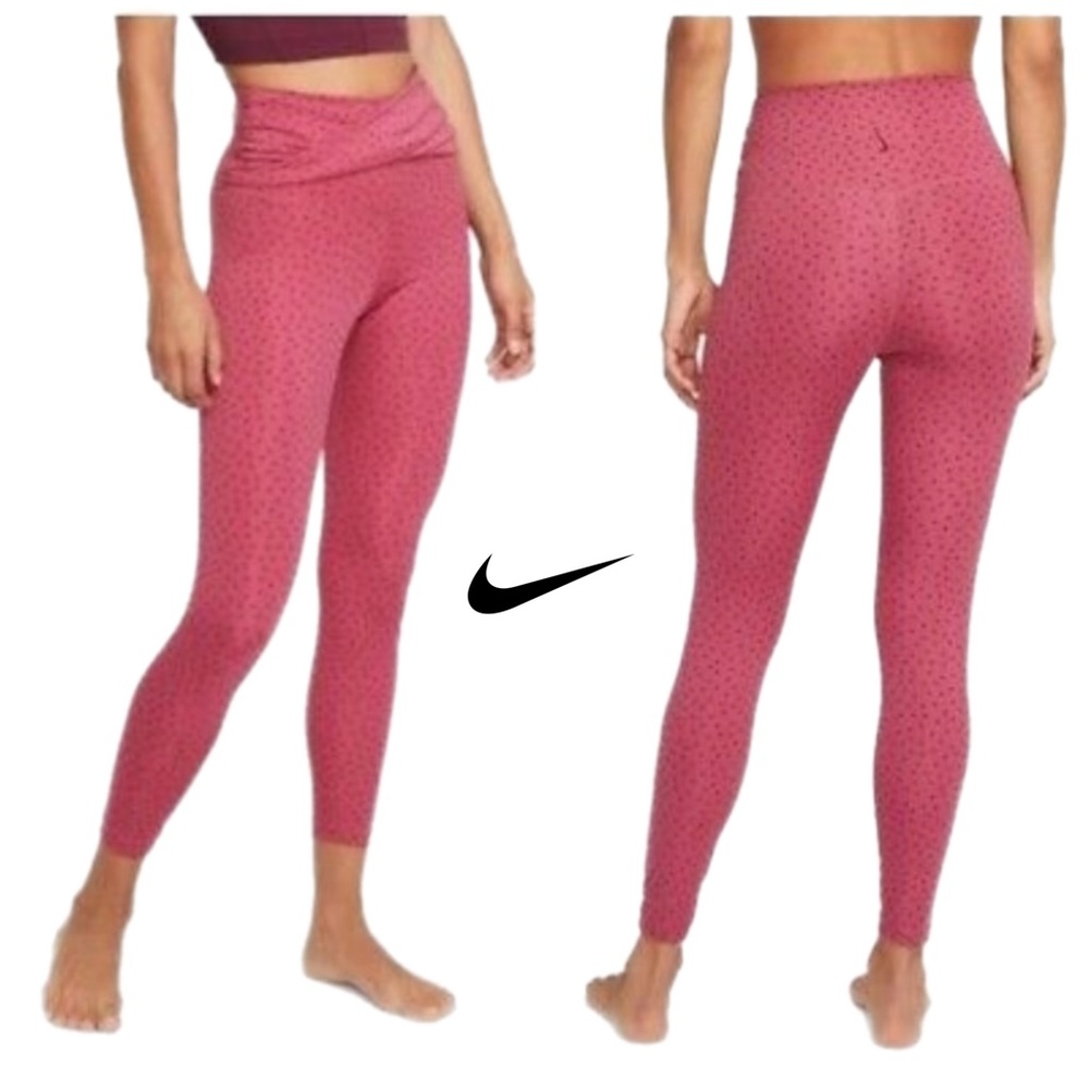 NEW Nike Dri Fit Polka Dot Pink Cris Crossover leggings